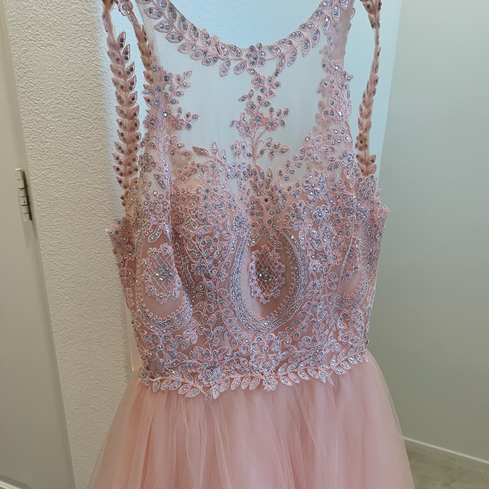 Pink salmon formal dress